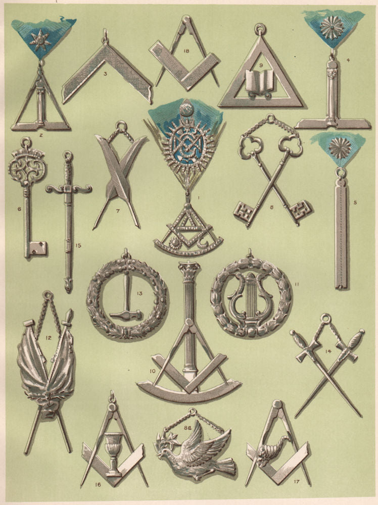 FREEMASONRY. Scottish Private Lodge Jewels. Edinburgh Lodge - Mary's Chapel 1882